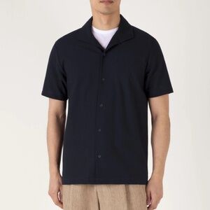 SUNSPEL Men’s Short Sleeve Textured Jersey Shirt, Midnight Navy, Size M, L